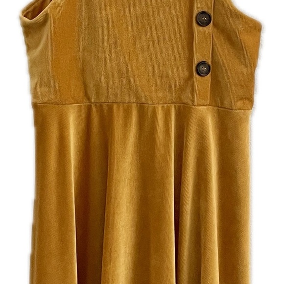 Knitworks XXL-plus gold mustard dress minimal 70s corduroy spring summer - Picture 6 of 13